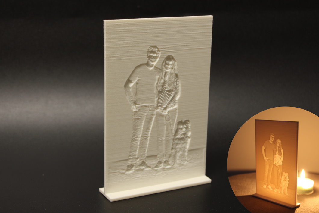 Fensterbild / Windlicht mit eigenem Bild | Lithophane aus dem 3D Drucker
